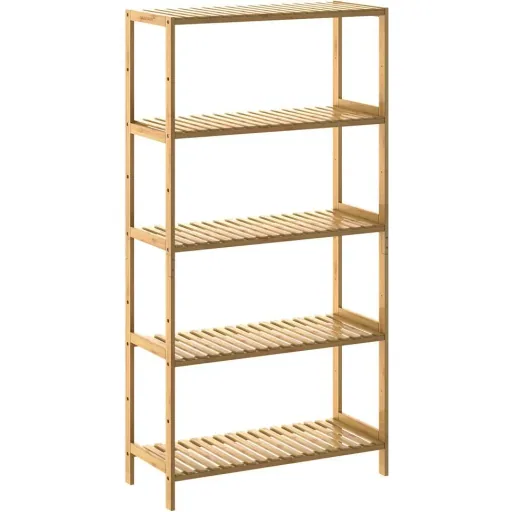 Bathroom shelf 5 shelves height adjustable 130x60x26cm