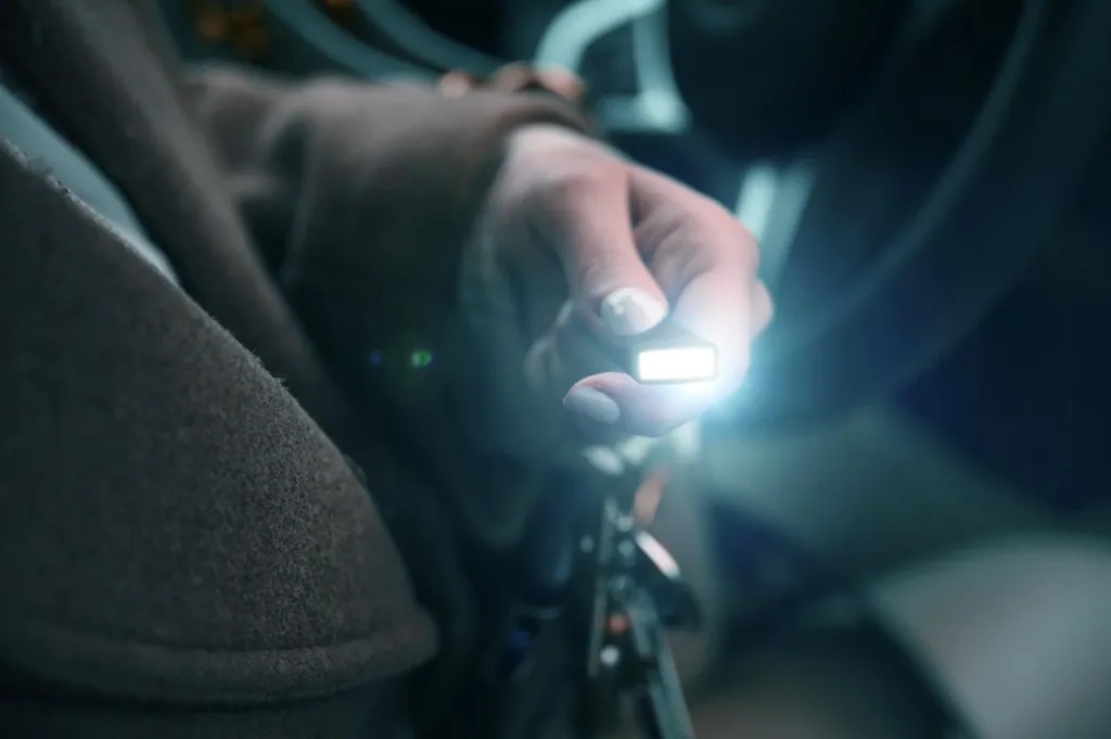 Mini LED flashlight with integrated USB-A plug, dimmable