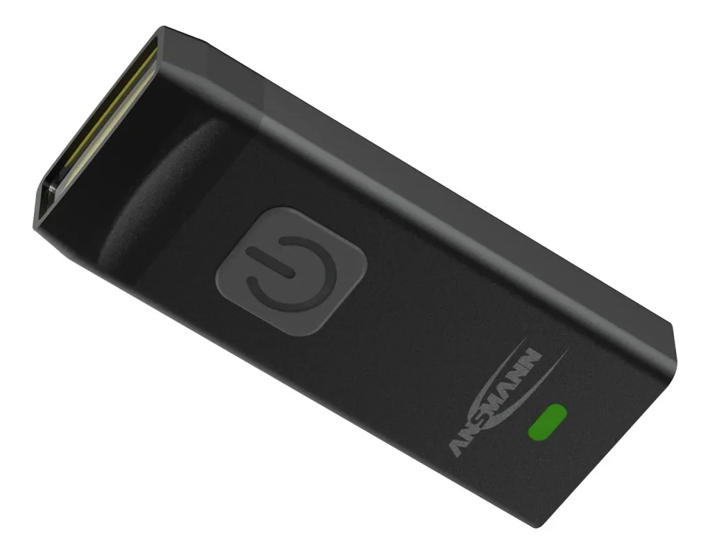 Mini LED flashlight with integrated USB-A plug, dimmable