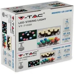 VT-71020 String Lights - Waterproof - 20 LED Bulbs - 6000K - 10M