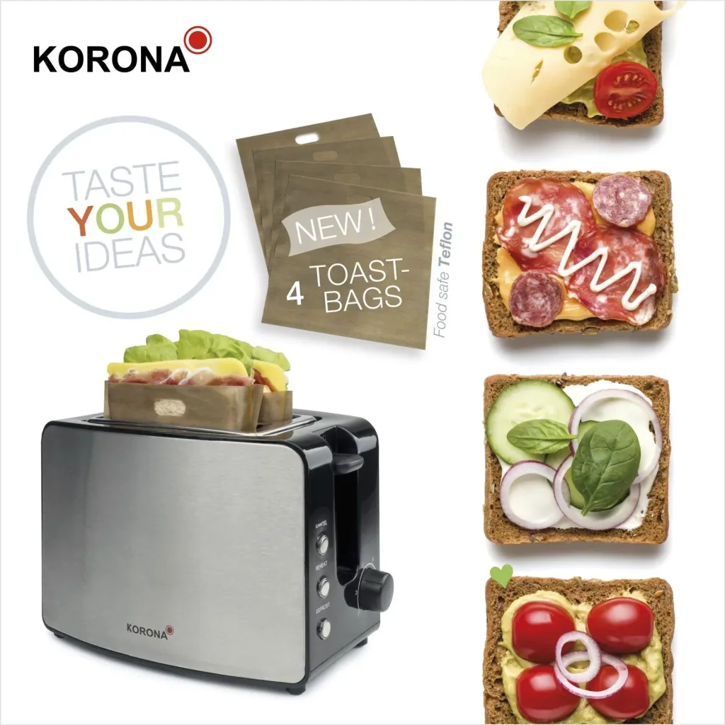 Toaster including 2 sandwich bags