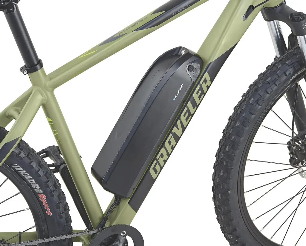 Unisex E-Bike MTB 27.5 inches, frame size 48 cm, 8-speed derailleur, matte olive green, GRAVELER 22.ESM.20