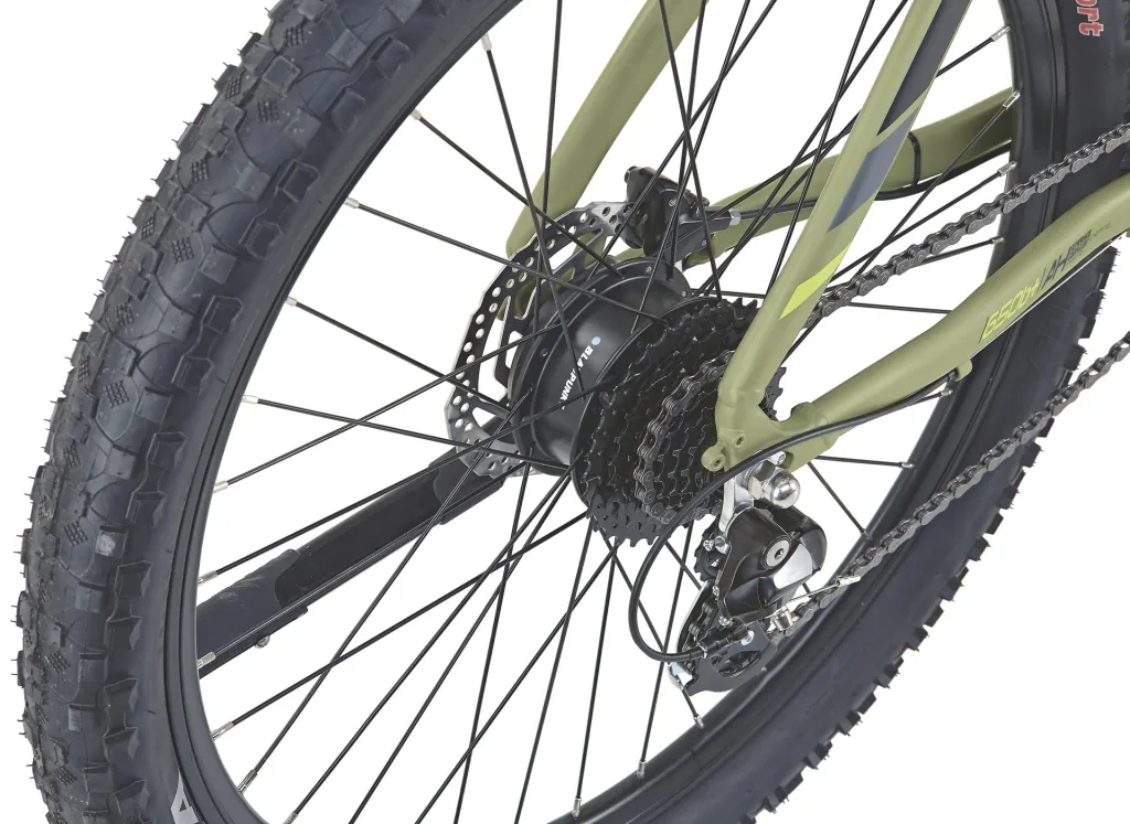 Unisex E-Bike MTB 27.5 inches, frame size 48 cm, 8-speed derailleur, matte olive green, GRAVELER 22.ESM.20