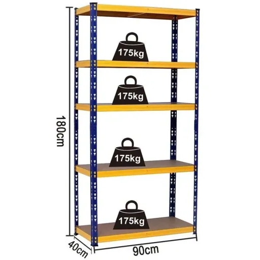 FSH shelving set MP 18040 - max. 175 kg per shelf - blue/orange - 2 pieces