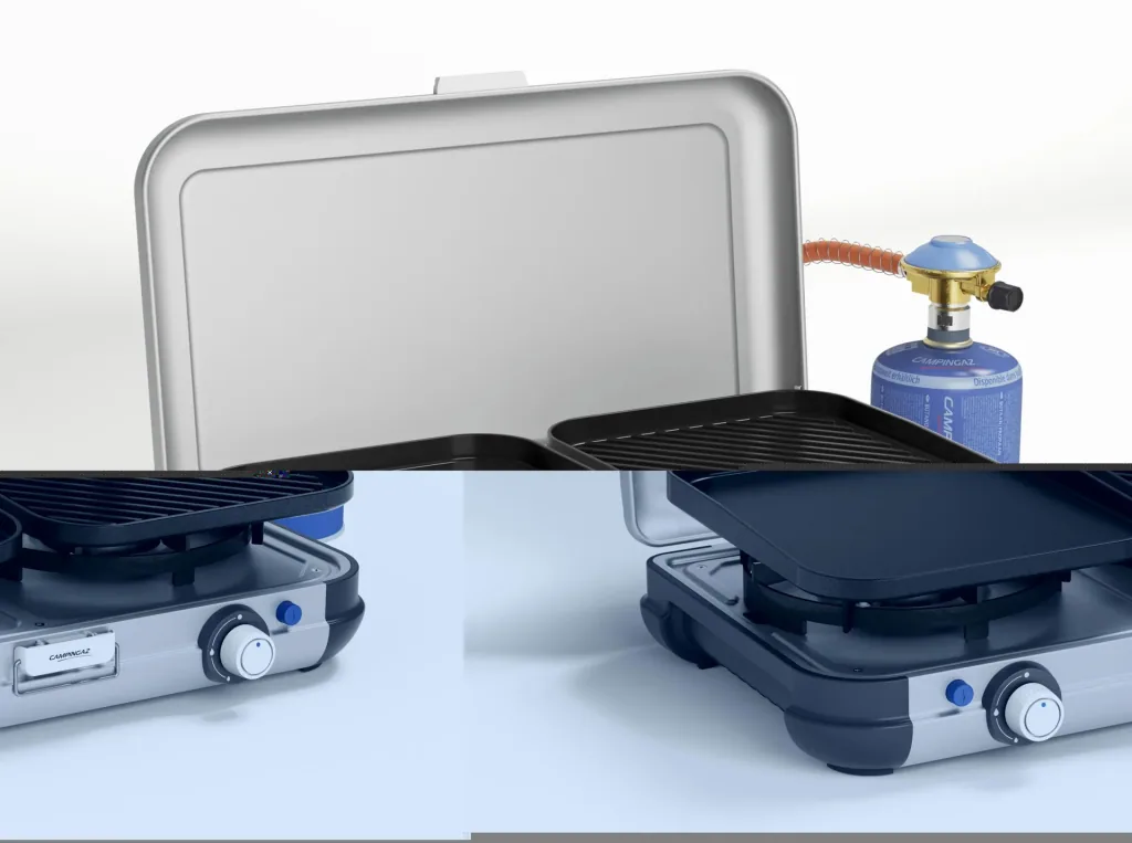 Camping Kitchen 2, Grill & Go CV, stove with two burners, two extra grill plates