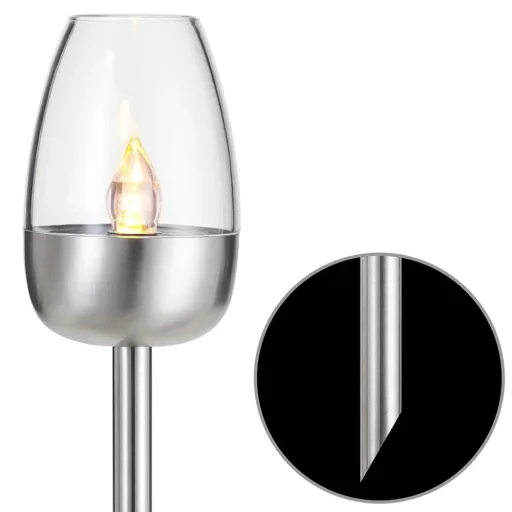 Solar lights set of 3 stainless steel 38cm