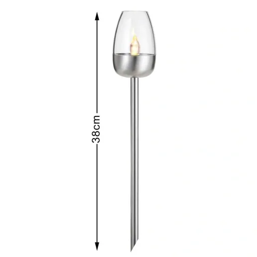 Solar lights set of 3 stainless steel 38cm