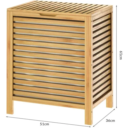 Bamboo laundry basket 62l