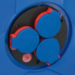 Garant IP44 cable reel, diameter 290mm, special plastic, 3 x 230V socket, 40m