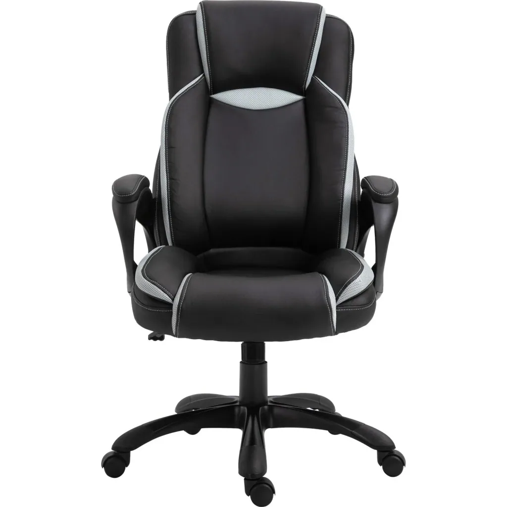 swivel chair, black, white