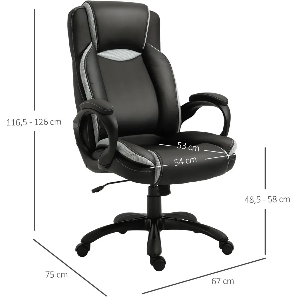 swivel chair, black, white