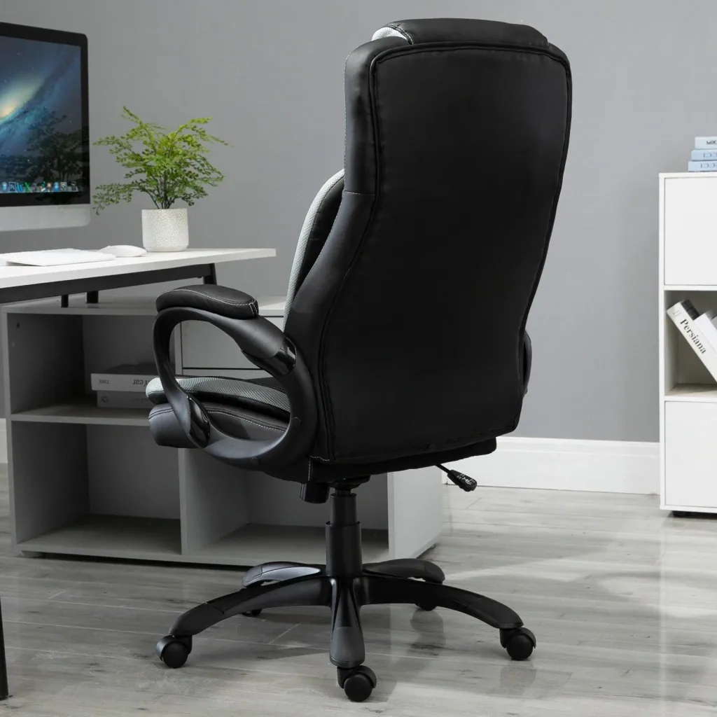 swivel chair, black, white