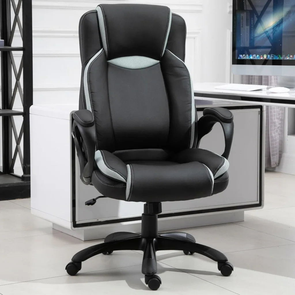 swivel chair, black, white