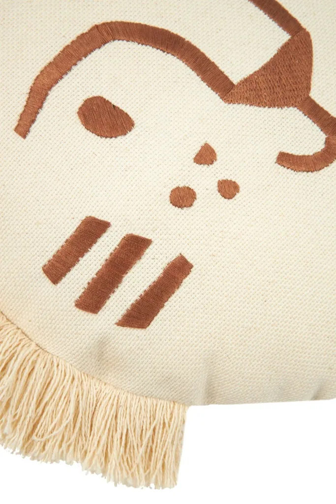 Nobodinoz children's pillow, baby pillow with tiger face, 35 x 30 cm
