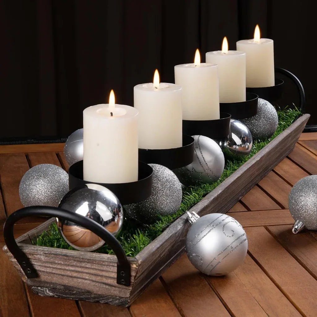 Christmas balls 24 pieces silver - diameter 6 cm