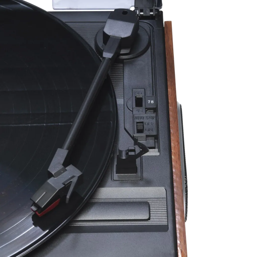 Retro record player with FM radio and built-in speakers