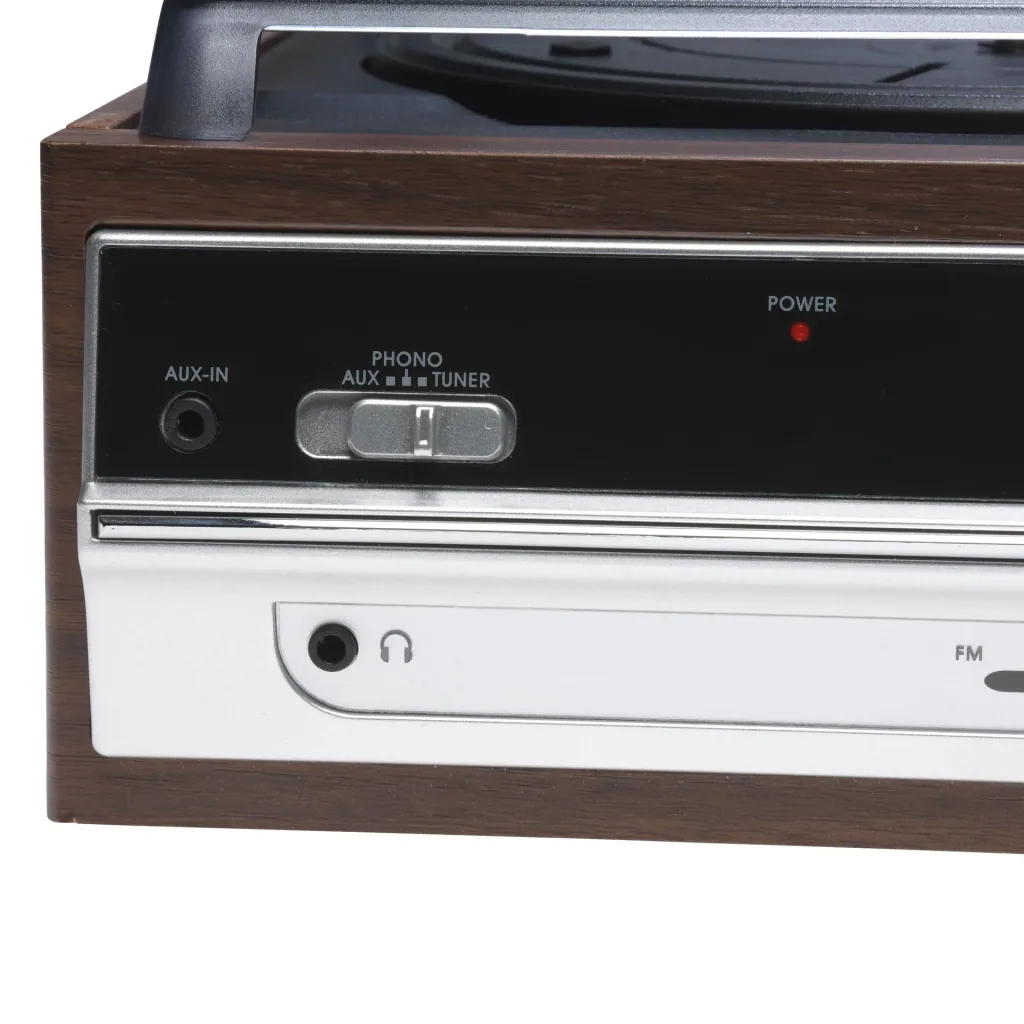 Retro record player with FM radio and built-in speakers