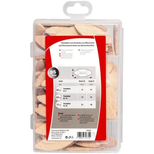 Flat dowel assortment Practical helpers 85 pieces