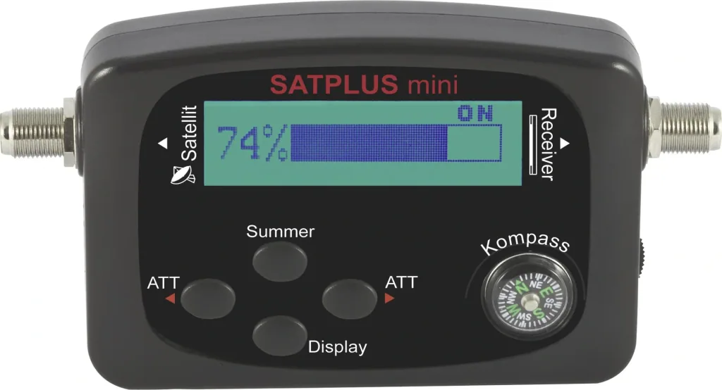 Satellite Finder "SATPLUS mini" with LCD level display, signal tone and compass