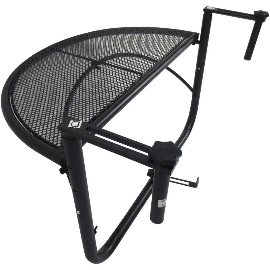 Height-adjustable balcony hanging table