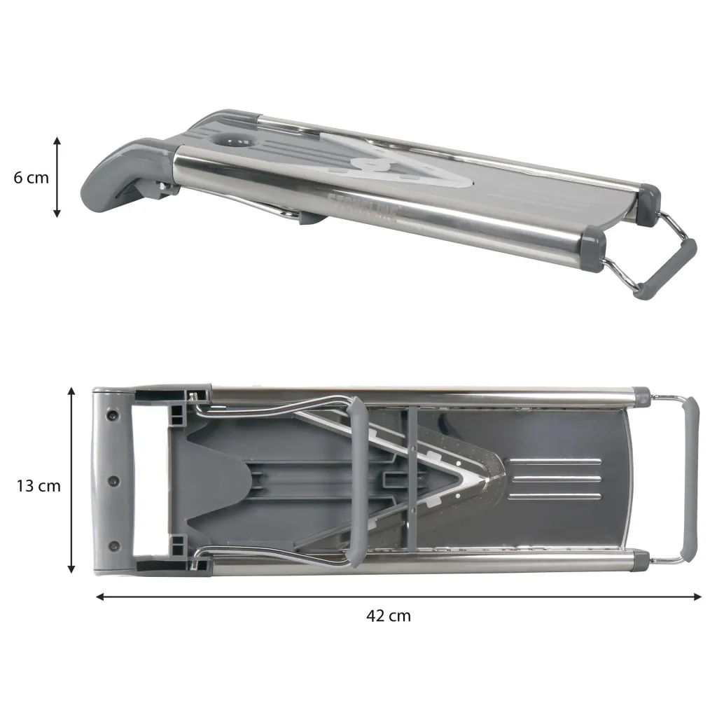 V-slicer - Vegetable slicer with stainless steel V-shaped blade, 5 cutting inserts, 9 pieces