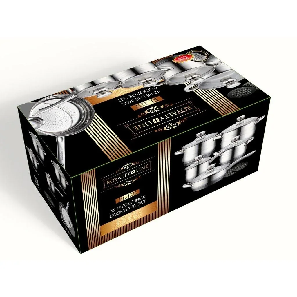 12-piece cookware set - with lids and coasters - silver