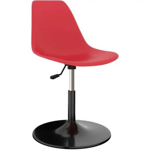Dining table chairs swivel 2 pieces PP red