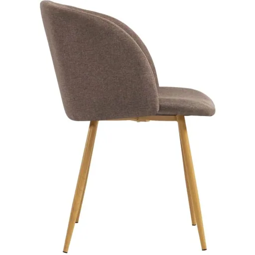 2-piece dining room chairs, brown fabric