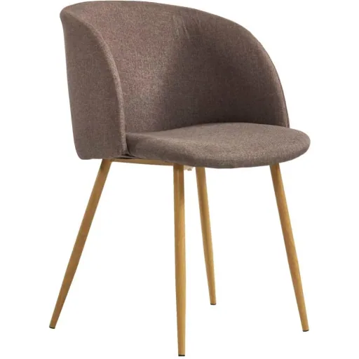 2-piece dining room chairs, brown fabric