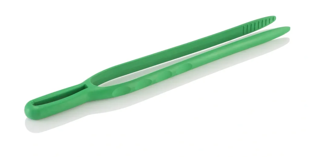 Snail tongs, plastic, green