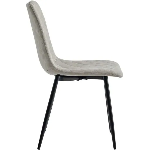Dining room chairs 2-seater faux leather light grey