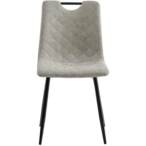 Dining room chairs 2-seater faux leather light grey