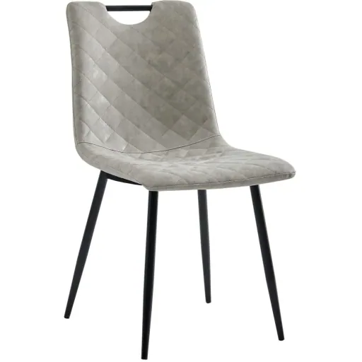 Dining room chairs 2-seater faux leather light grey