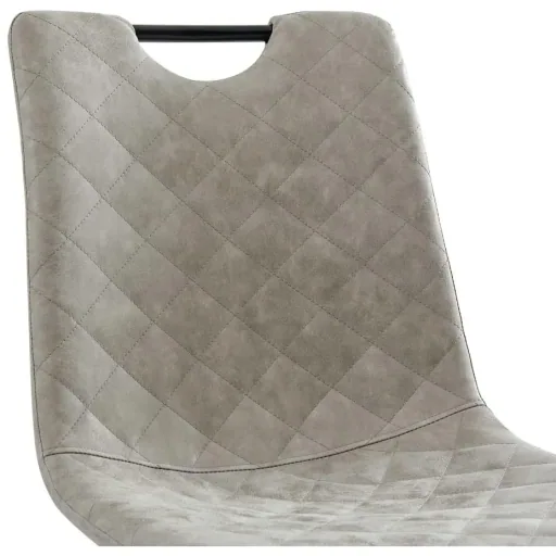 Dining room chairs 2-seater faux leather light grey
