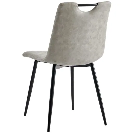 Dining room chairs 2-seater faux leather light grey