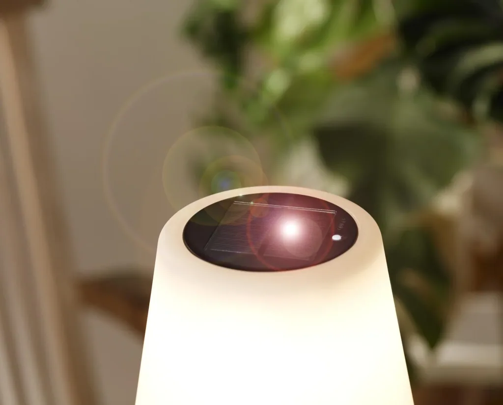 LED solar lamp with 2 brightness levels