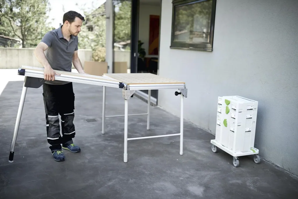 Mobile workshop workbench MW 1000 Basic on wheels including pull-out SYS-AZ-MW 1000