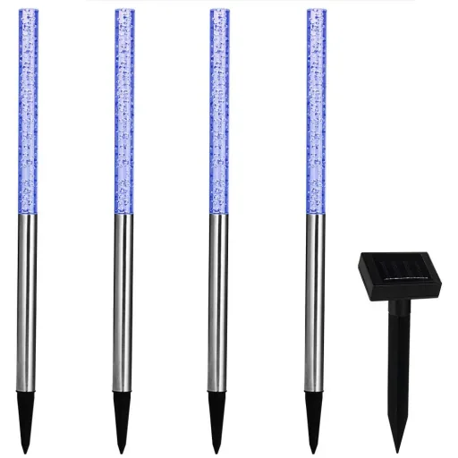 4x LED solar lamp with color changer