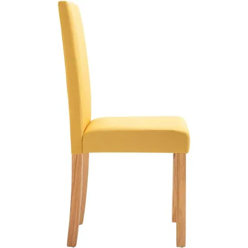 Dining room chairs 2 pcs fabric yellow