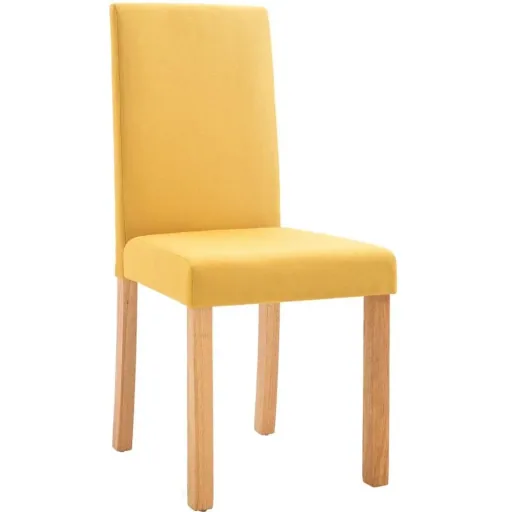 Dining room chairs 2 pcs fabric yellow