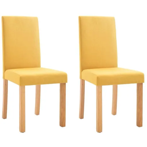 Dining room chairs 2 pcs fabric yellow