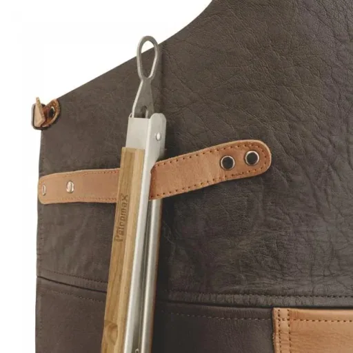 Buffalo leather apron with neck loop