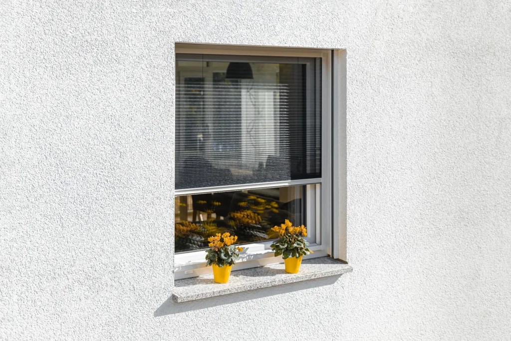 Insect screen pleated blind for windows, white, 140 x 150 cm