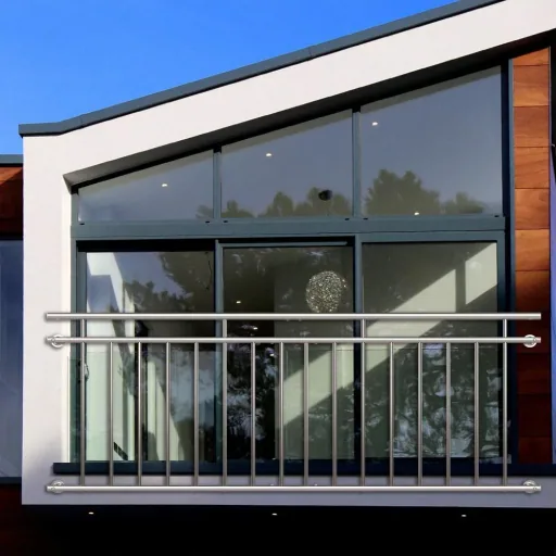Stainless steel balcony railing 90x225 cm