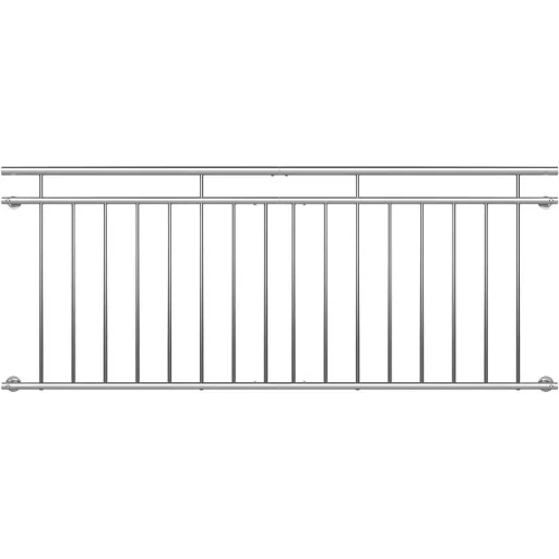 Stainless steel balcony railing 90x225 cm