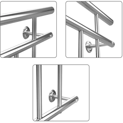 Stainless steel balcony railing 90x225 cm