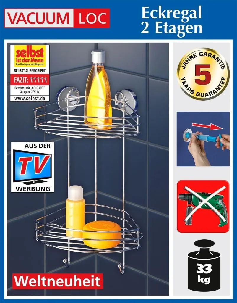 Wall shelf with 2 shelves