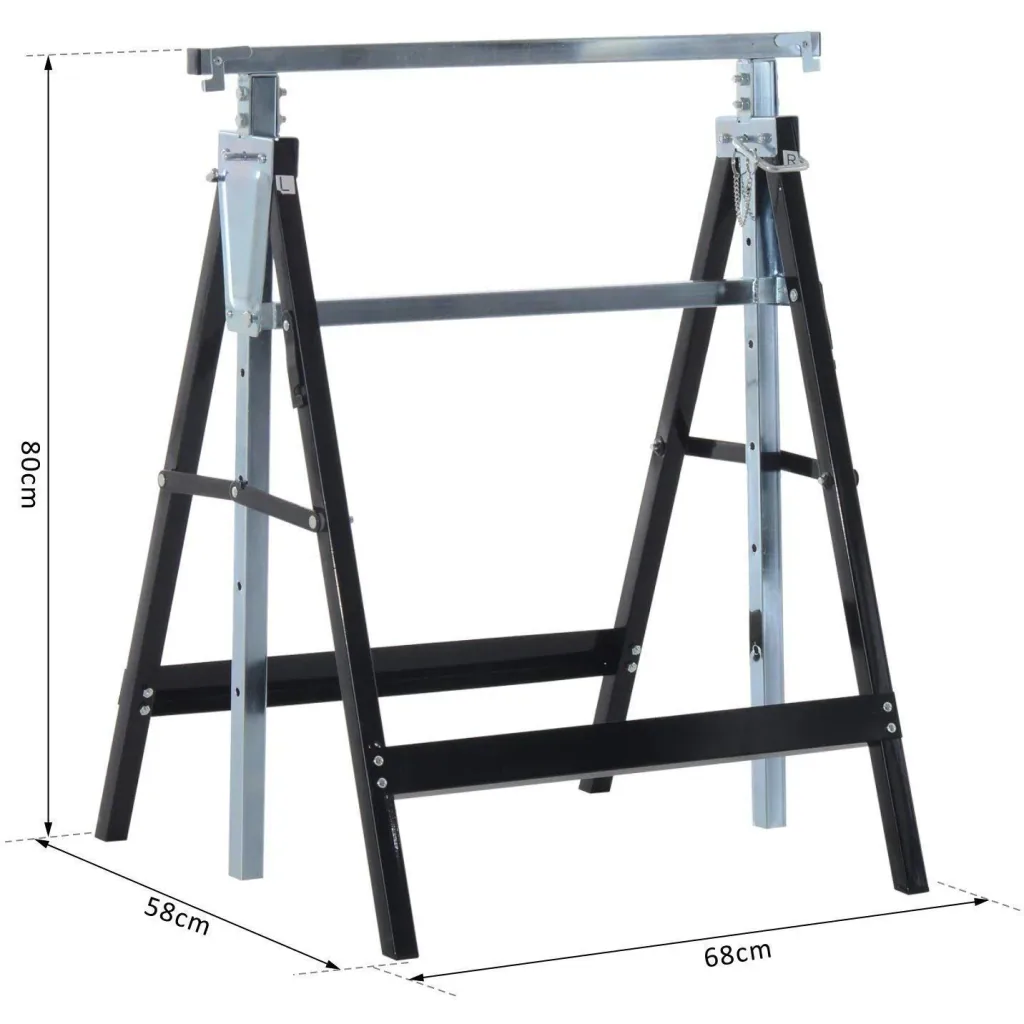 2 x scaffolding trestle folding trestle steel black