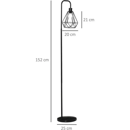 Industrial style floor lamp in black