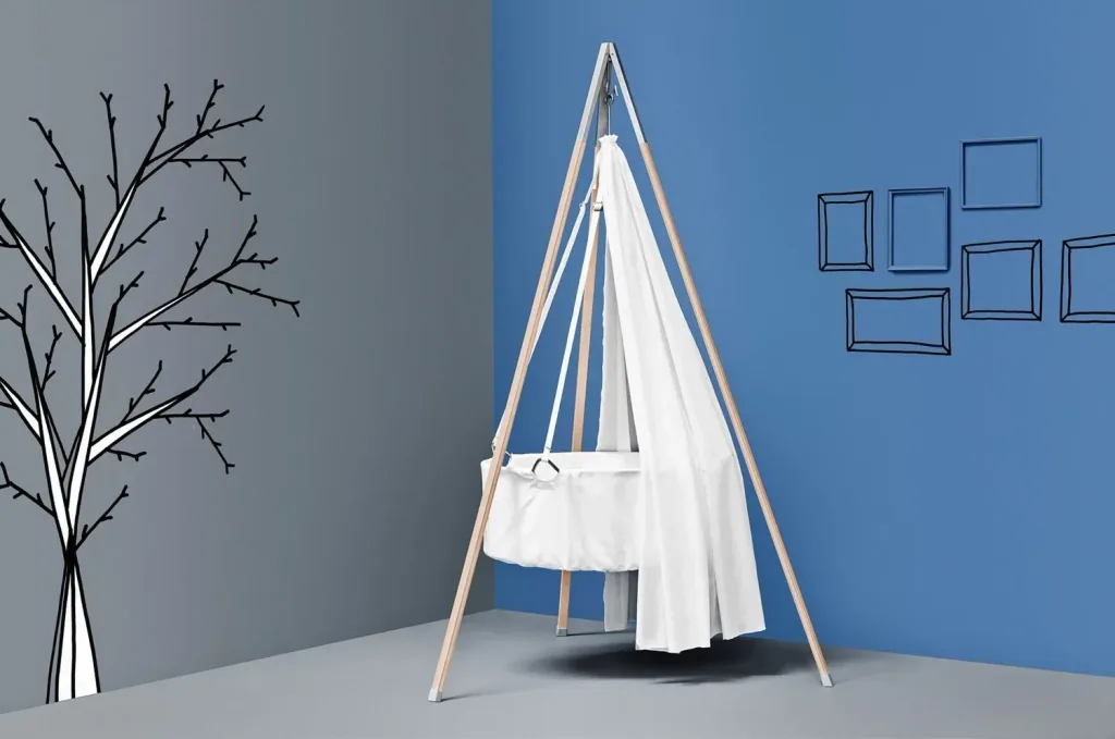 Leander baby cradle beige white